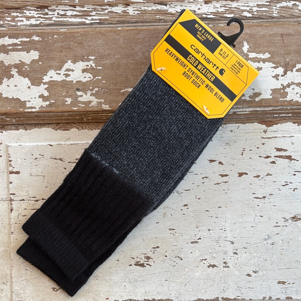 Carhartt Men's Cold Weather Wool Blend Boot Socks - Large